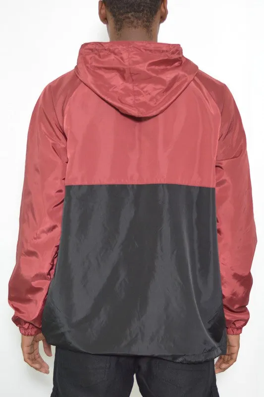 Color Block Striped  Pullover Windbreaker