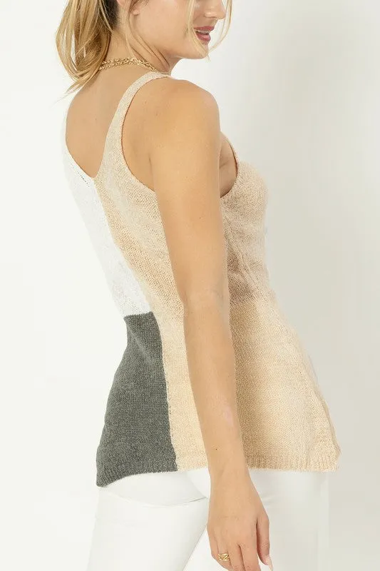 COLOR BLOCKED CAMI TOP