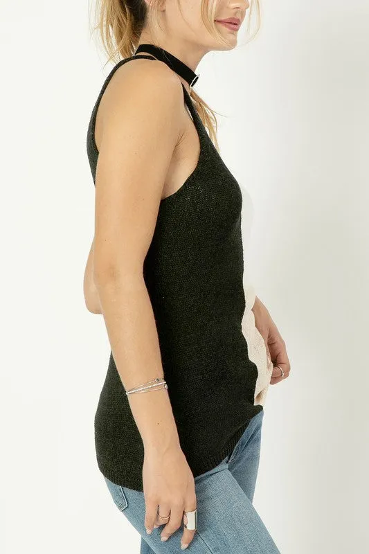 Color blocked cami top
