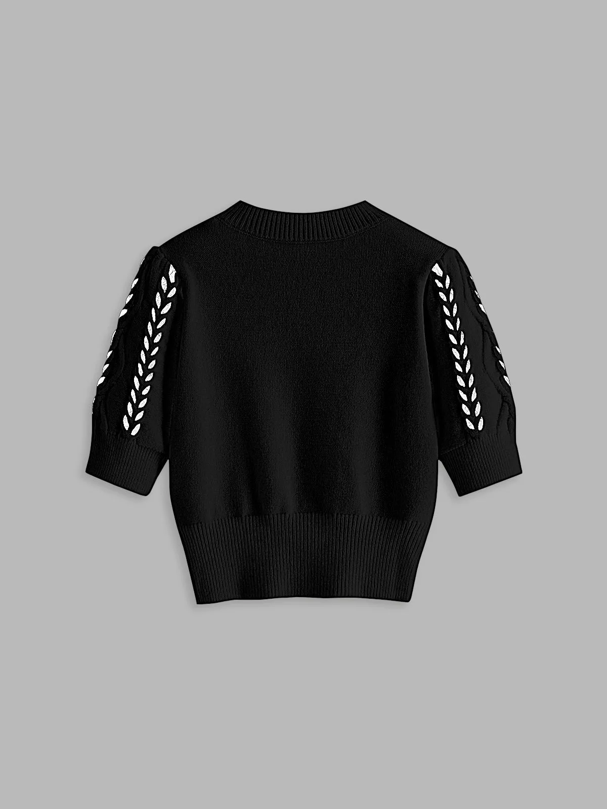 Contrast Binding Corset Cable Knit Top