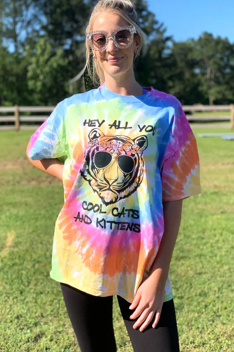 Cool Cats Tie Dye Tee