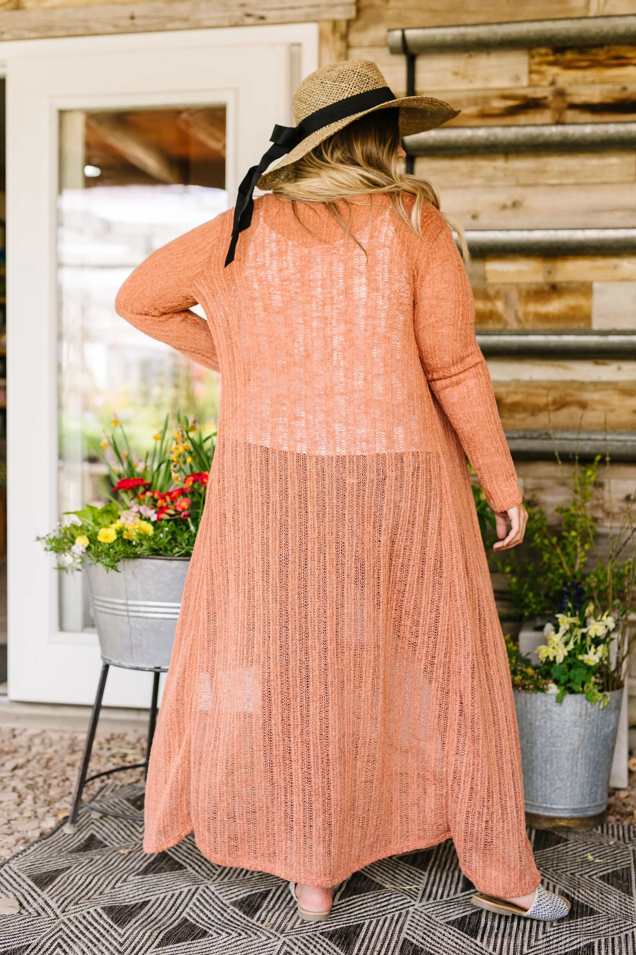Copper Sweater Maxi Cardi