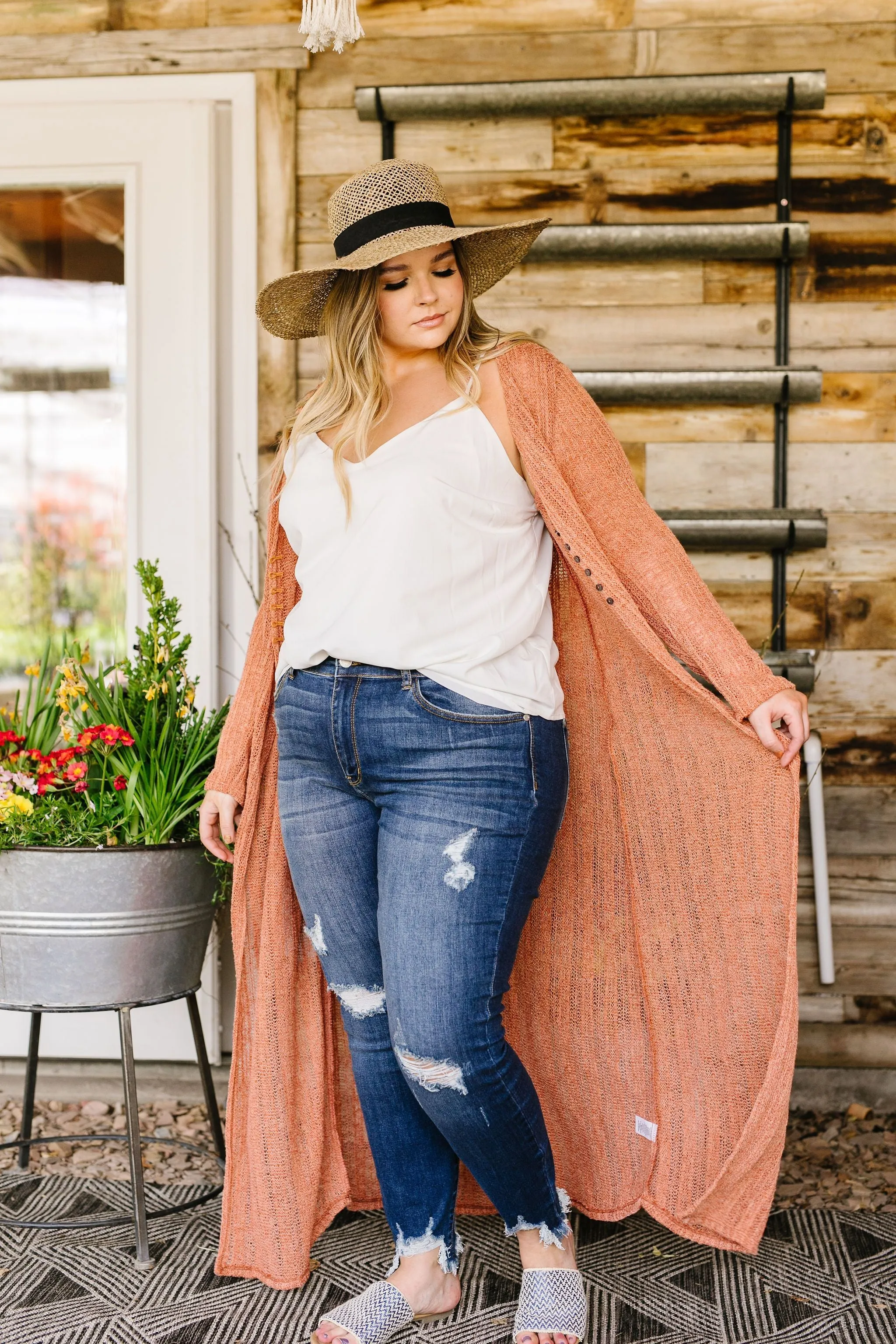 Copper Sweater Maxi Cardi