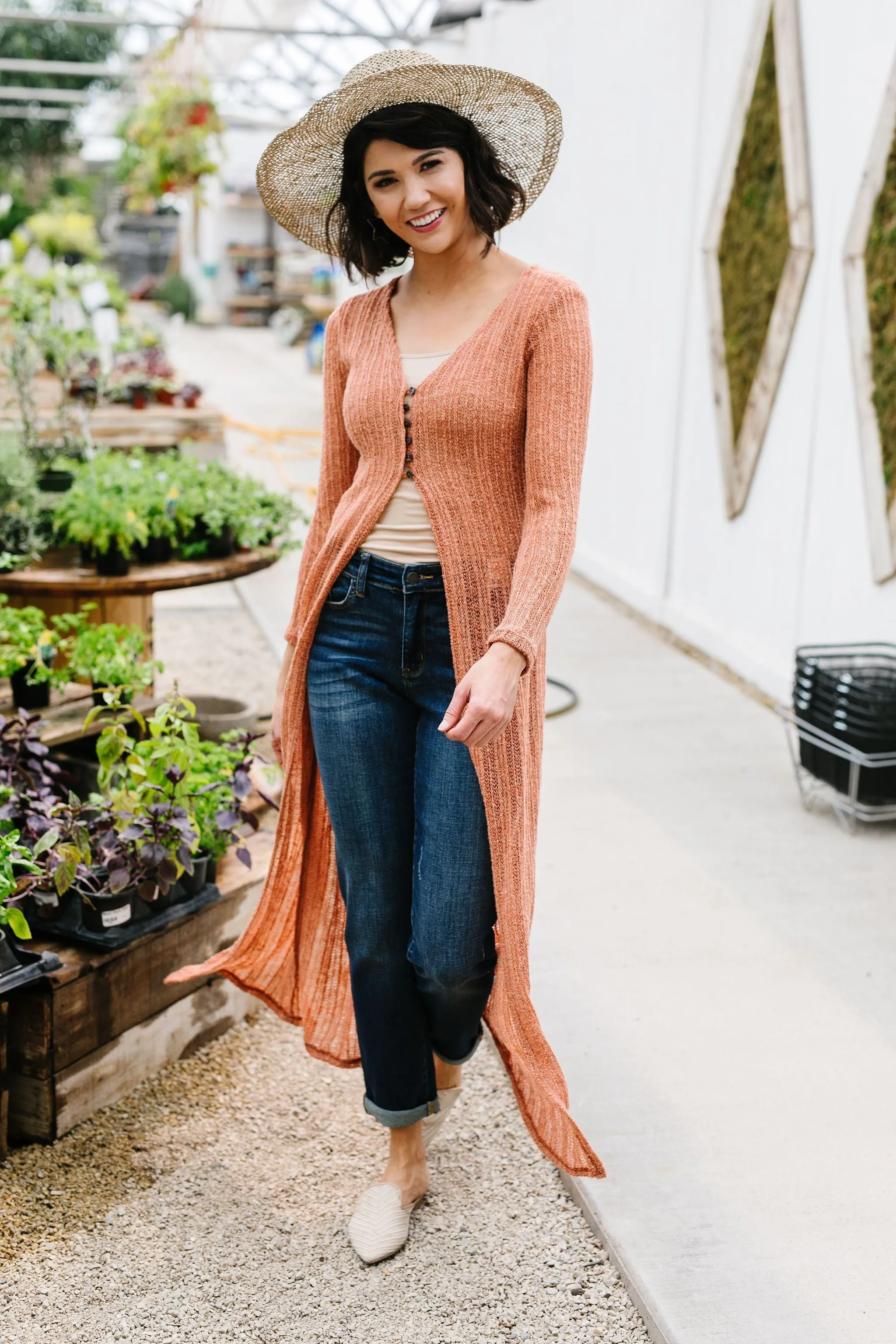 Copper Sweater Maxi Cardi