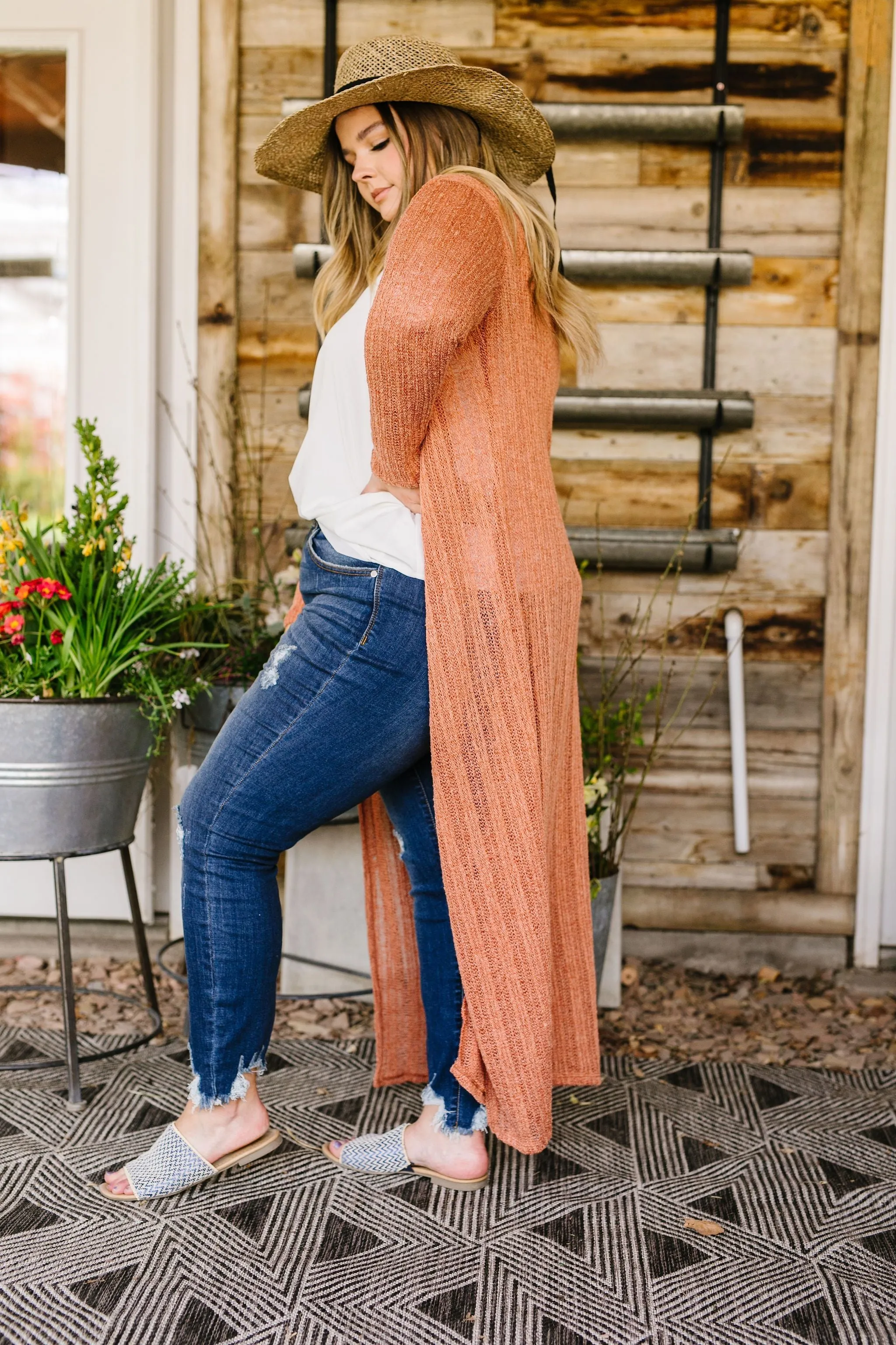 Copper Sweater Maxi Cardi