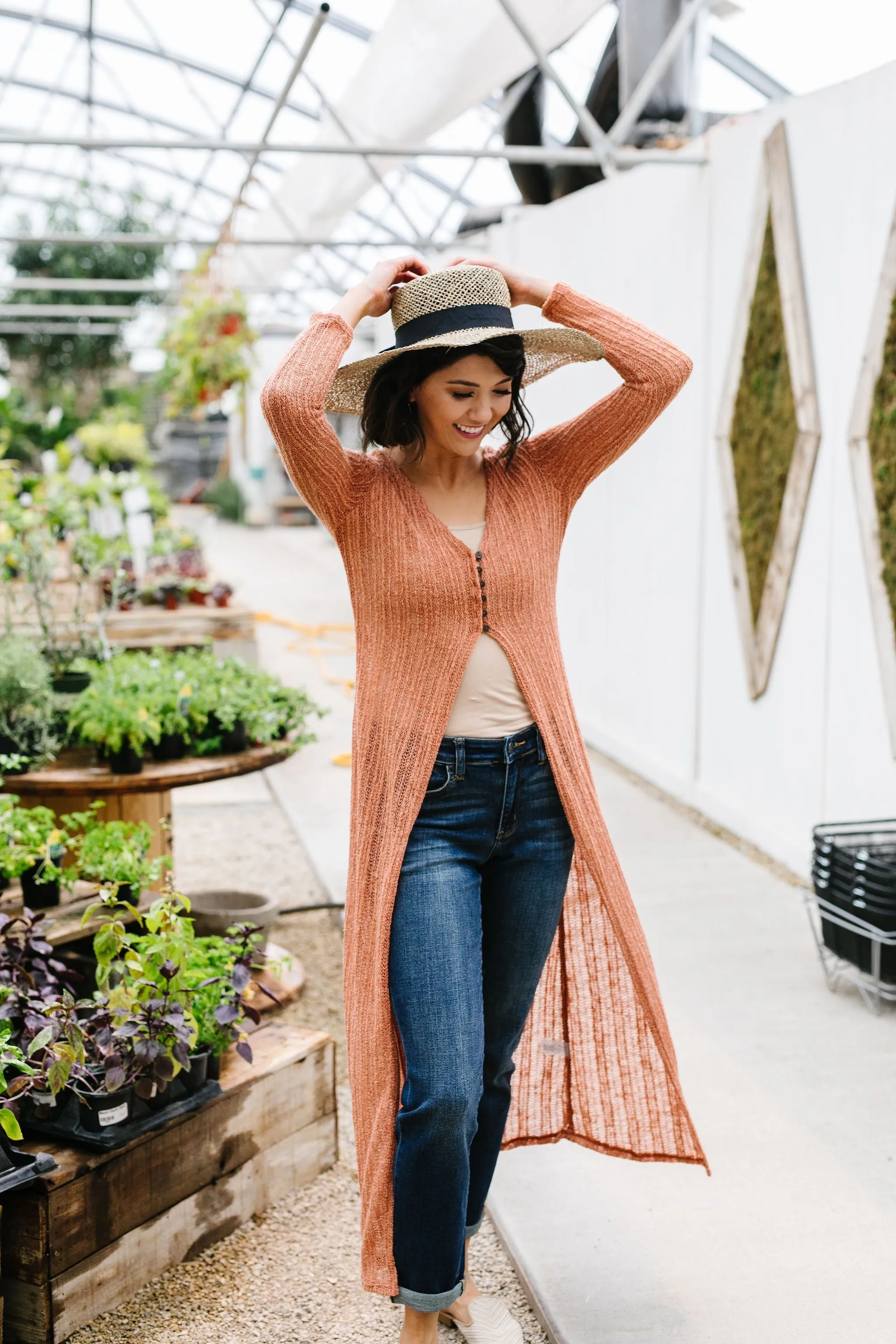 Copper Sweater Maxi Cardi