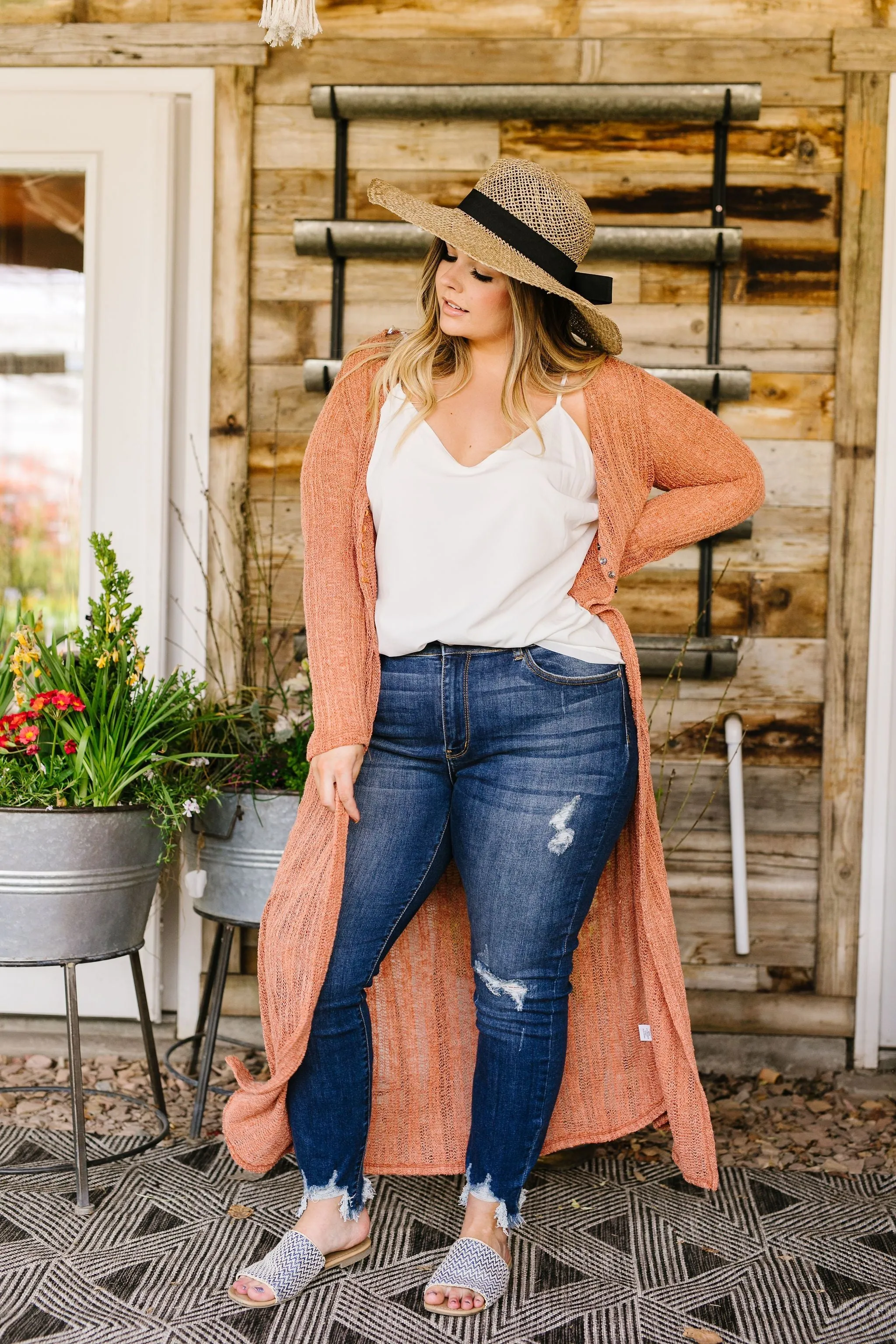 Copper Sweater Maxi Cardi