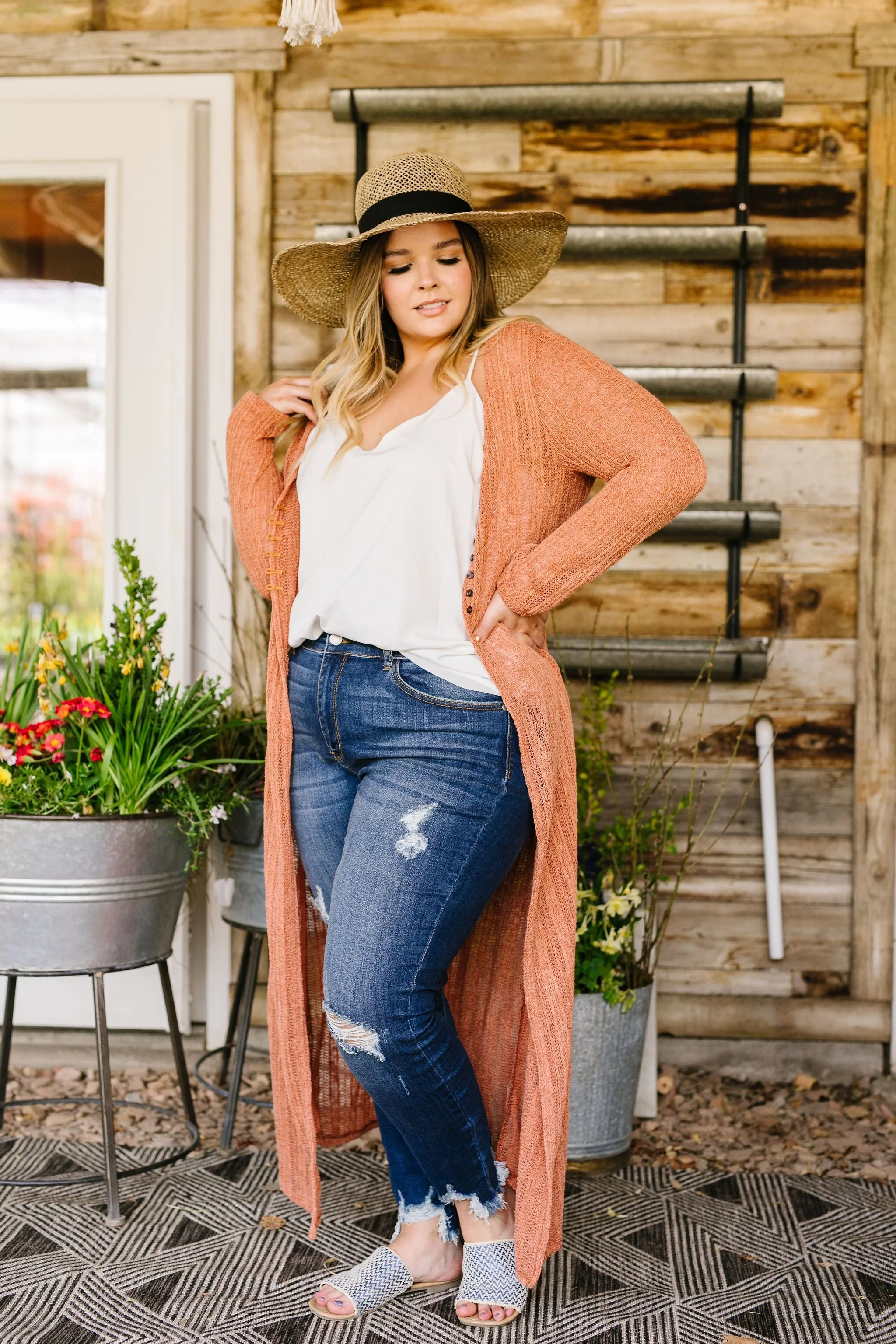Copper Sweater Maxi Cardi