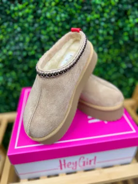 Corkys Pillow Talk Camel Faux Suede Platform Slip Ons