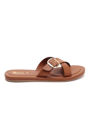 Cross Flat Slip-Ons with Buckle