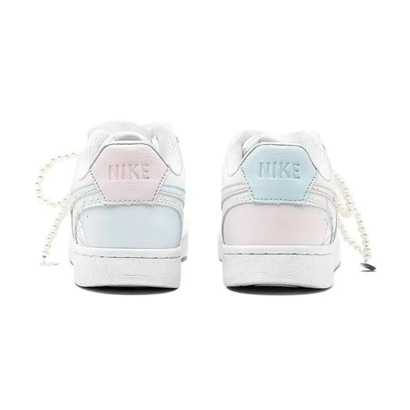 【Customize】Nike Court Vision 1 Skateboarding Shoes Women's Low-top Blue Sneakers shoes CD5434-100
