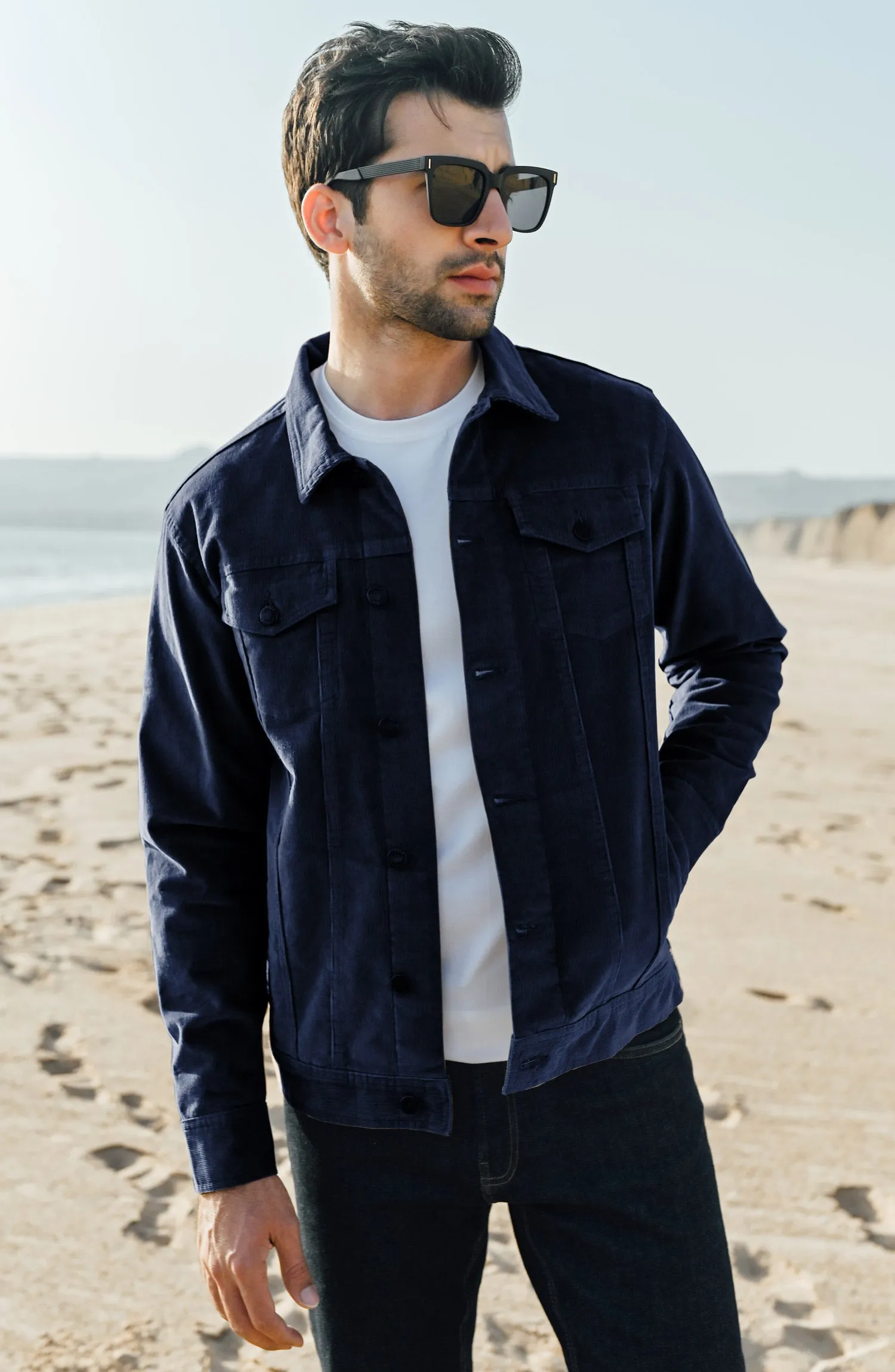 Dark Blue Corduroy Jacket