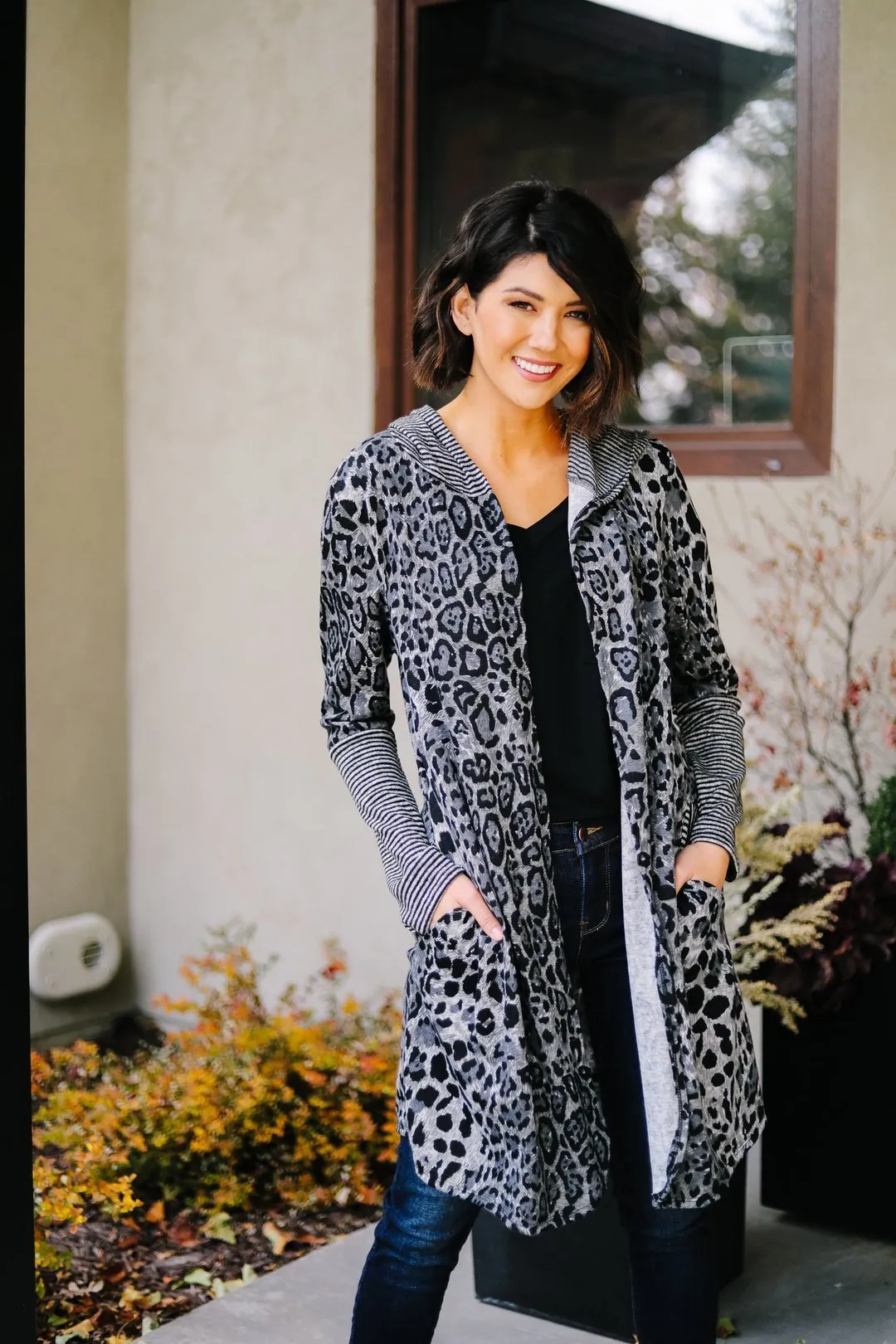 Dark Spot Hooded Cardigan