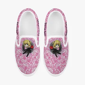 Death Note Misa Pink Roses Kids Slip Ons Anime Shoes