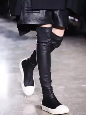 Elegant Black Over-the-Knee Women's Boots – Chic & Comfortable Style
