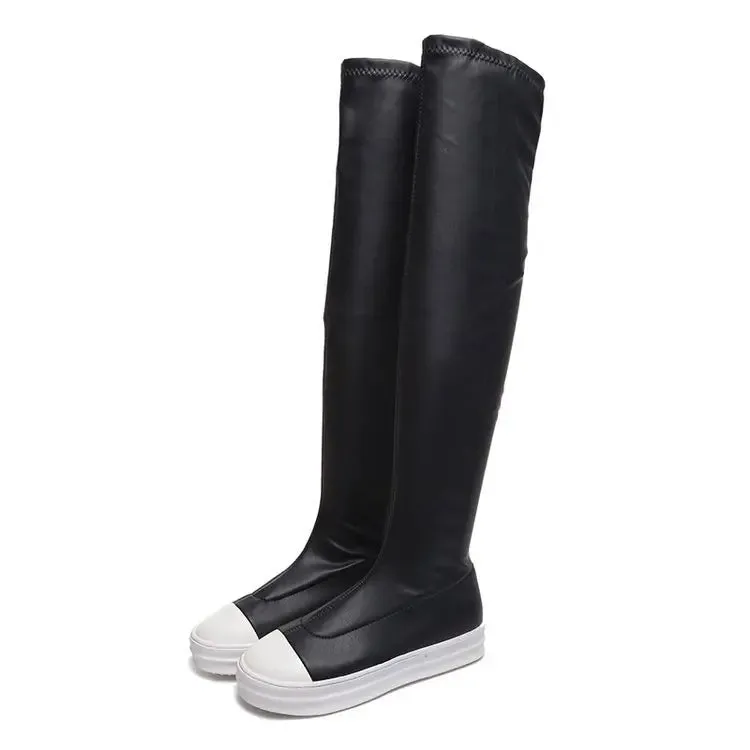 Elegant Black Over-the-Knee Women's Boots – Chic & Comfortable Style