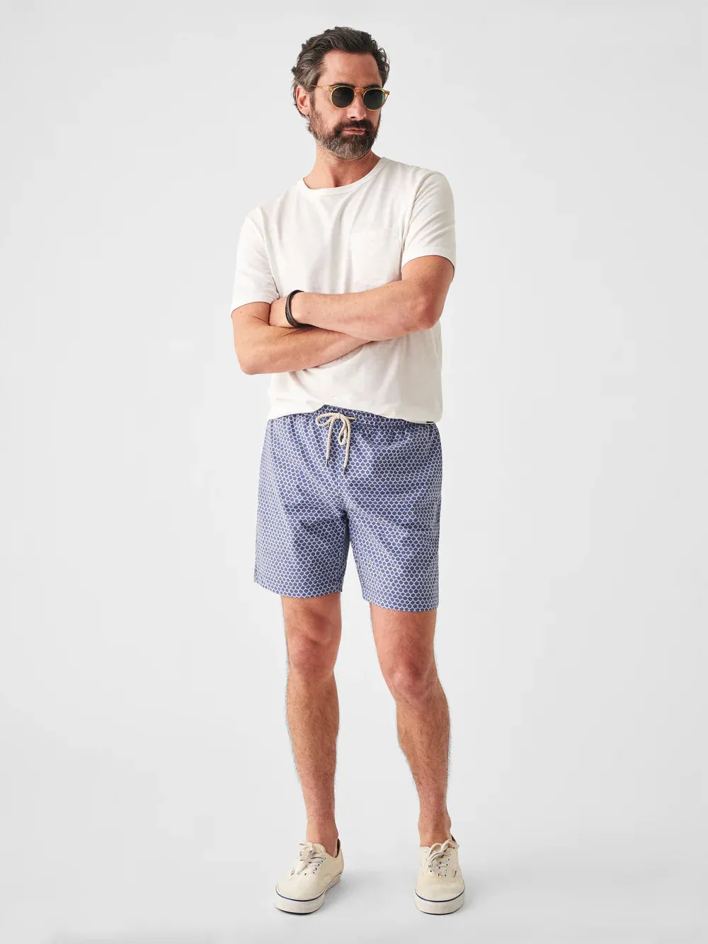 Faherty Men's Beacon Trunk in Fishscale Batik