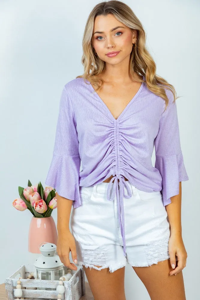 Feeling Breezy In Lavender Blouse