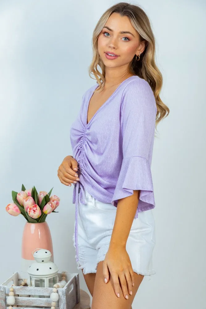 Feeling Breezy In Lavender Blouse