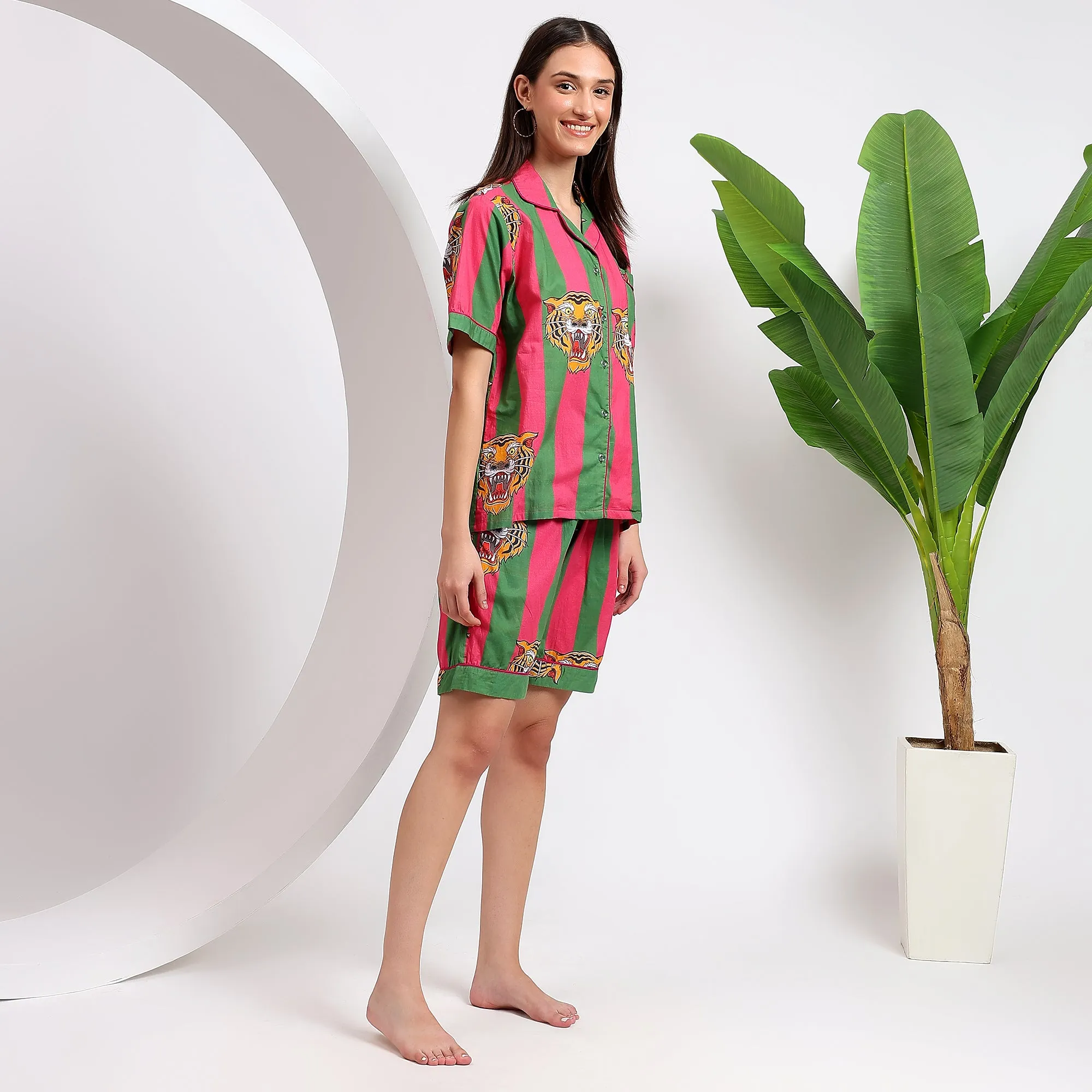 Fiercely Comfortable: Wild Side Striped Sleepwear Shorts