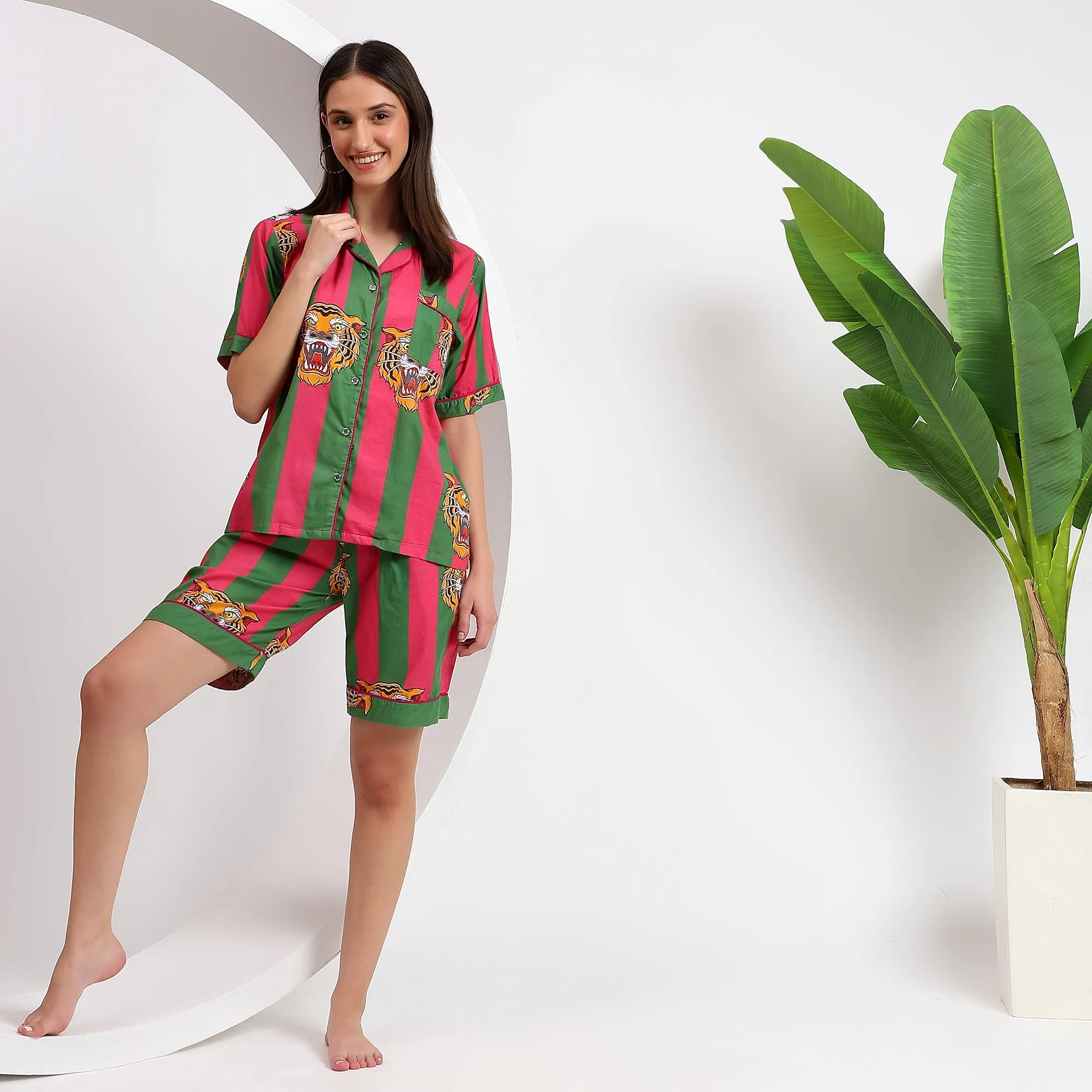 Fiercely Comfortable: Wild Side Striped Sleepwear Shorts