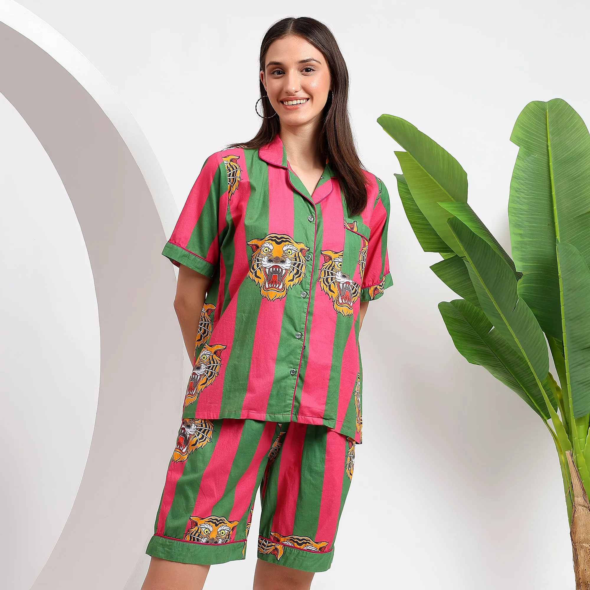 Fiercely Comfortable: Wild Side Striped Sleepwear Shorts