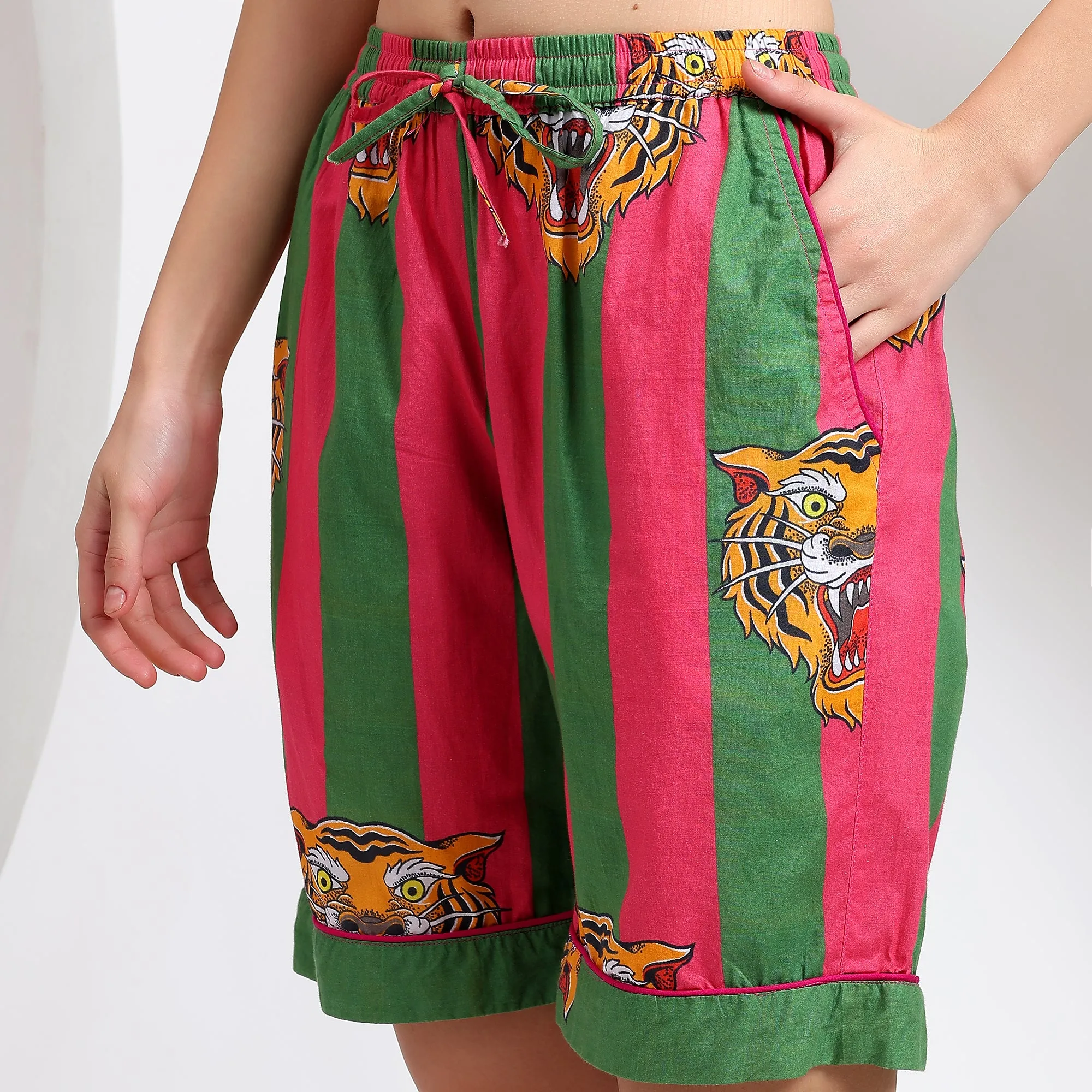 Fiercely Comfortable: Wild Side Striped Sleepwear Shorts