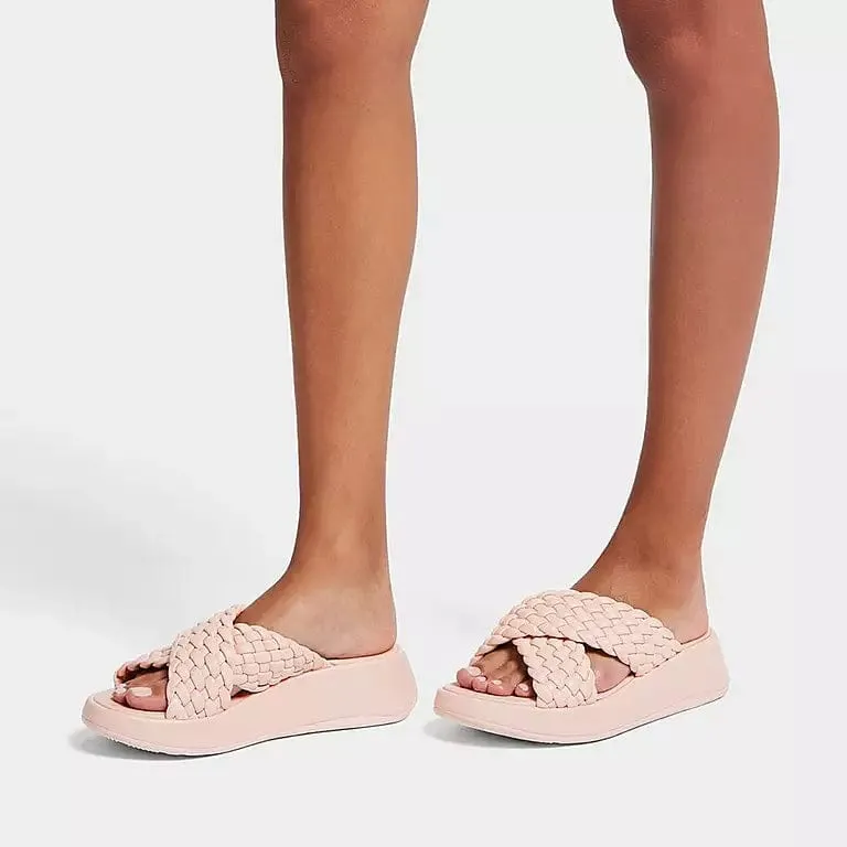 FitFlop Women's F-Mode Woven Cross Slides- Rose Foam