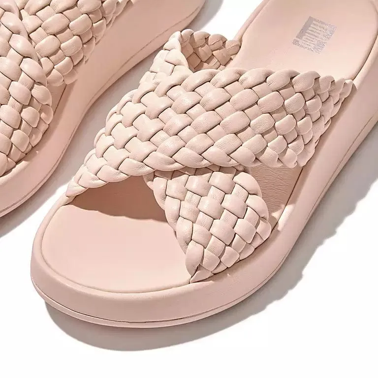 FitFlop Women's F-Mode Woven Cross Slides- Rose Foam