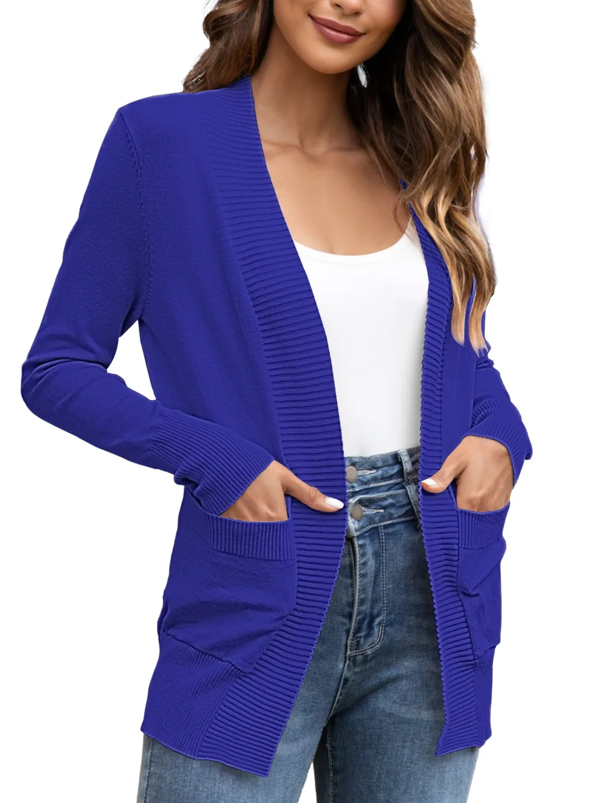 FOLUNSI Women's Cardigan Casual Lightweight Knit Cardigan Sweaters of Female s-2x