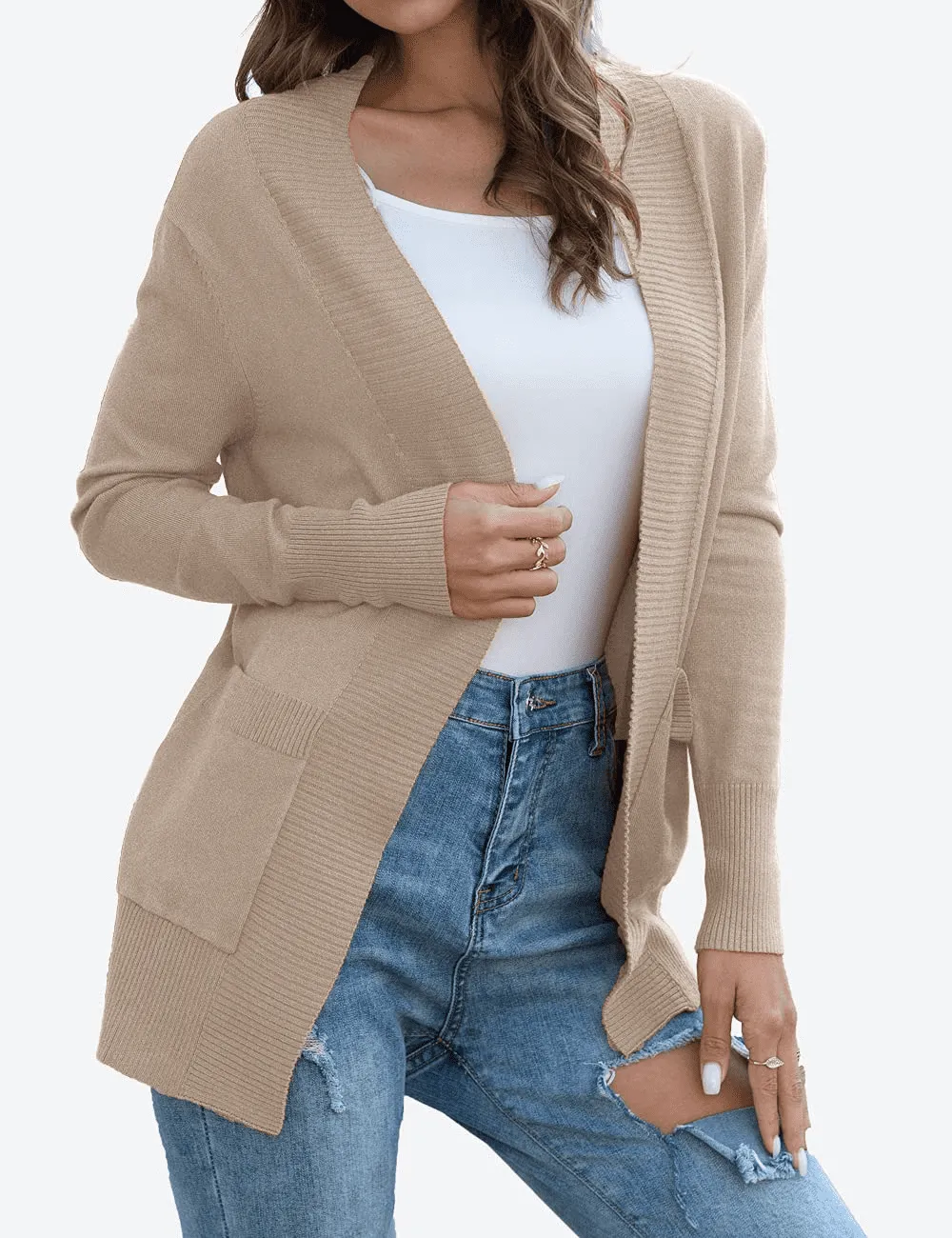FOLUNSI Women's Cardigan Casual Lightweight Knit Cardigan Sweaters of Female s-2x