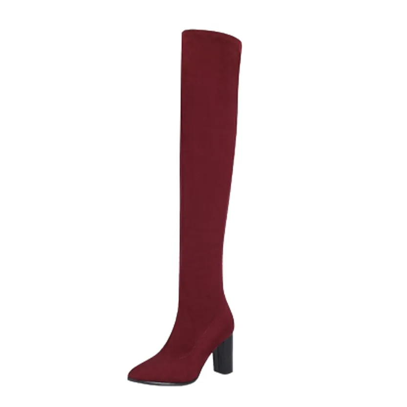 Funki Buys | Boots | Women's Over Knee High Block Heel Boots