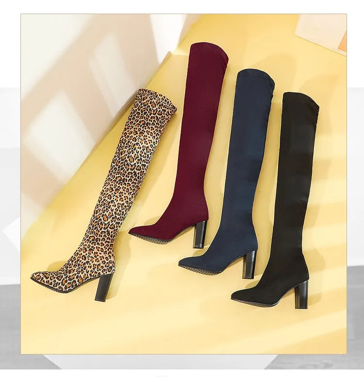 Funki Buys | Boots | Women's Over Knee High Block Heel Boots