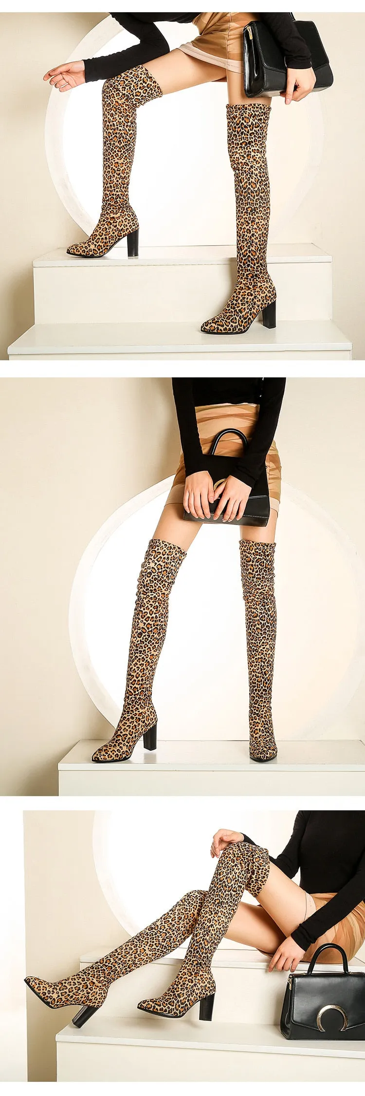 Funki Buys | Boots | Women's Over Knee High Block Heel Boots