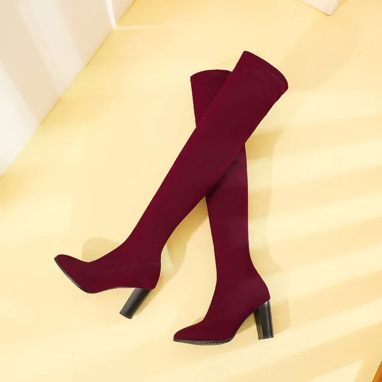 Funki Buys | Boots | Women's Over Knee High Block Heel Boots