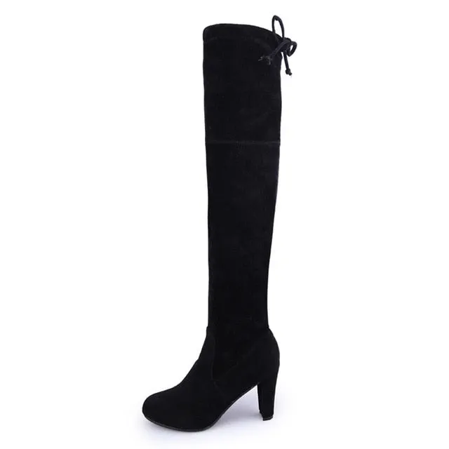 Funki Buys | Boots | Women's Slim Over Knee High Suede Boots