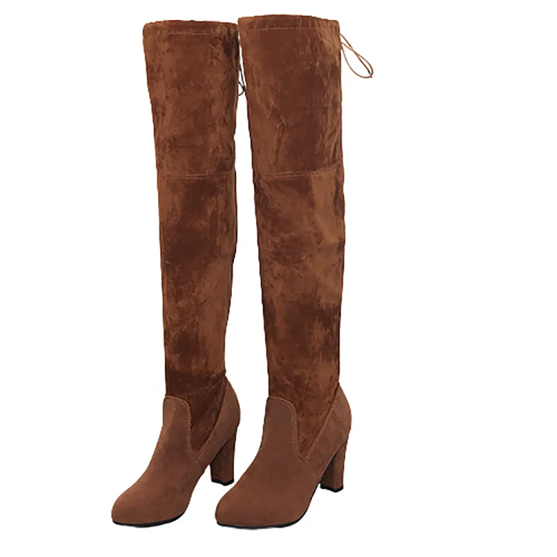 Funki Buys | Boots | Women's Slim Over Knee High Suede Boots