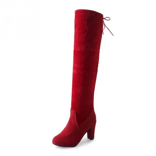Funki Buys | Boots | Women's Slim Over Knee High Suede Boots
