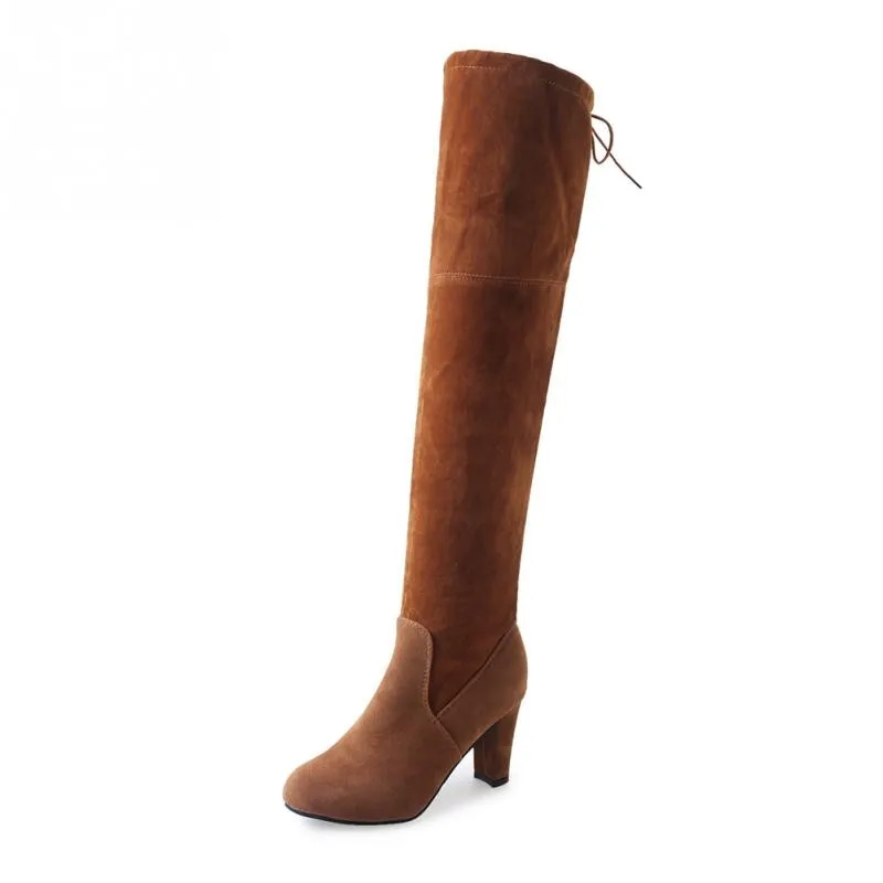 Funki Buys | Boots | Women's Slim Over Knee High Suede Boots