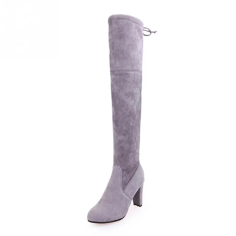 Funki Buys | Boots | Women's Slim Over Knee High Suede Boots