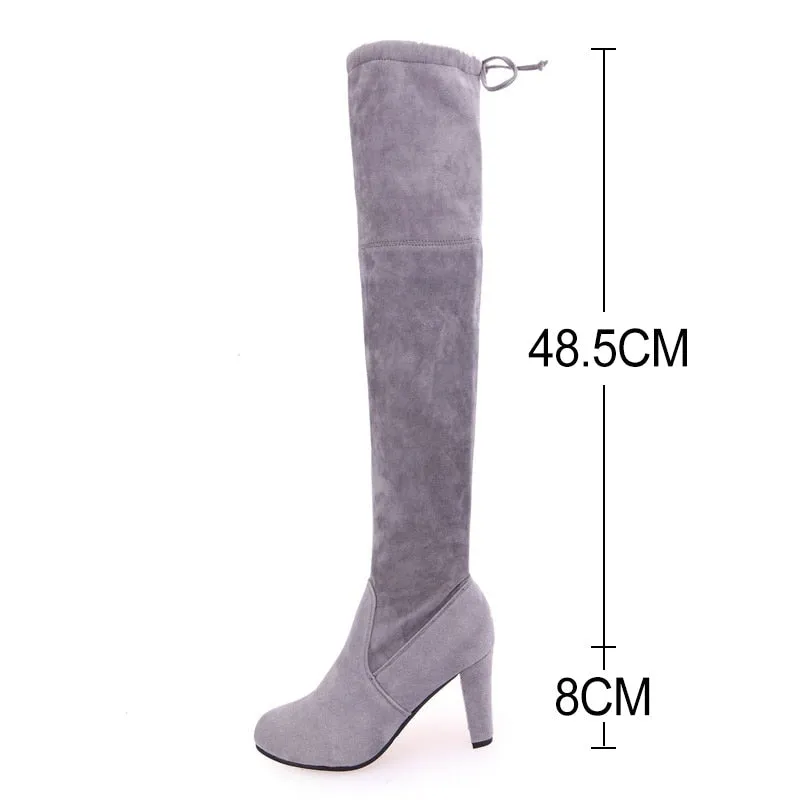 Funki Buys | Boots | Women's Slim Over Knee High Suede Boots