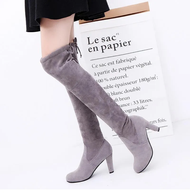 Funki Buys | Boots | Women's Slim Over Knee High Suede Boots