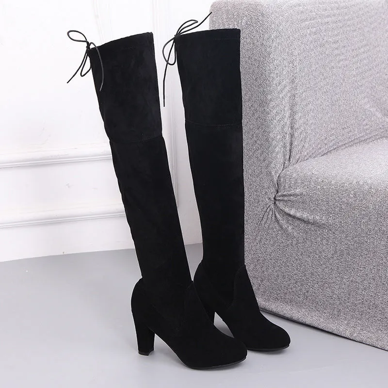 Funki Buys | Boots | Women's Slim Over Knee High Suede Boots