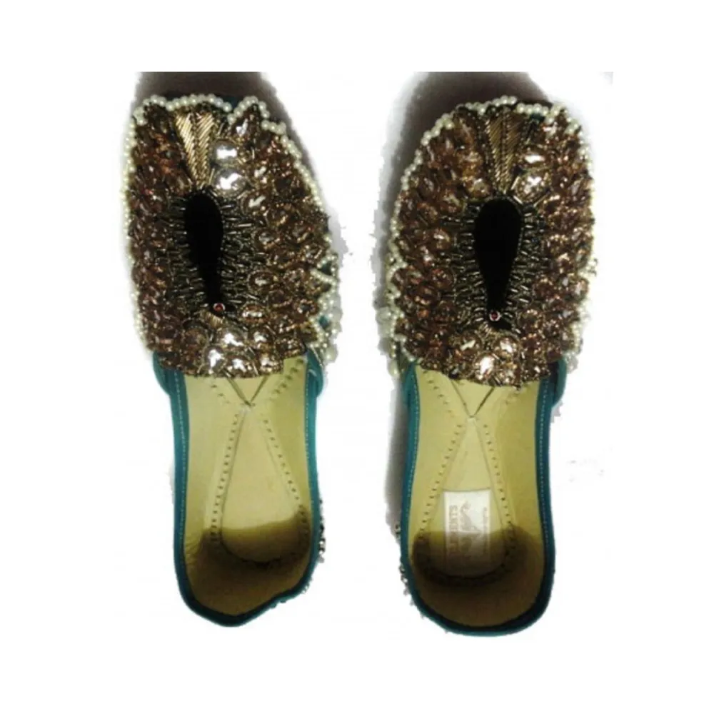Golden Embellished Jutti For Wedding & Festivities | Women Flats