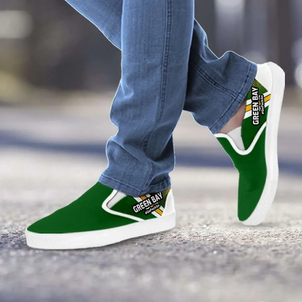 #GoPackGo Green Bay Slip-on Shoes