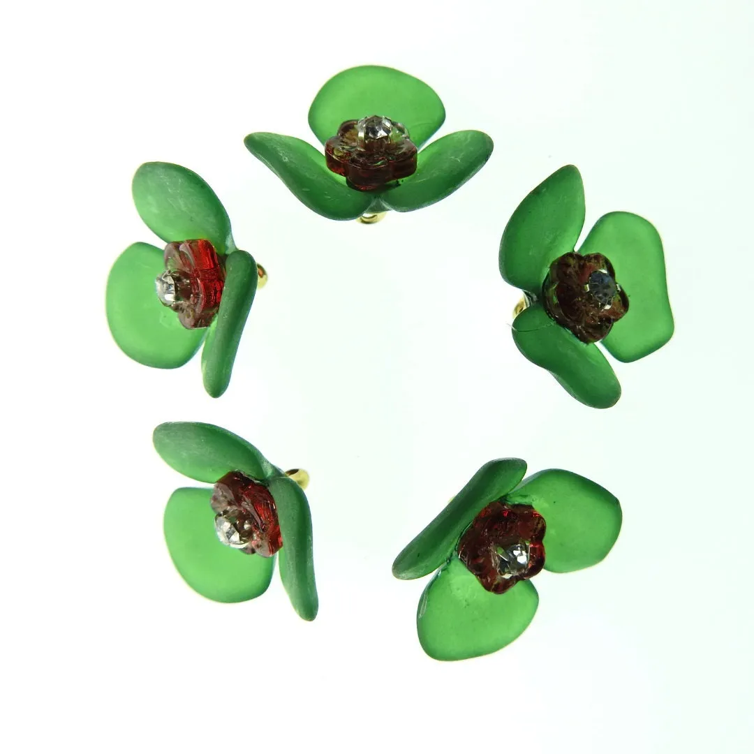 Green Flower-Shaped Buttons