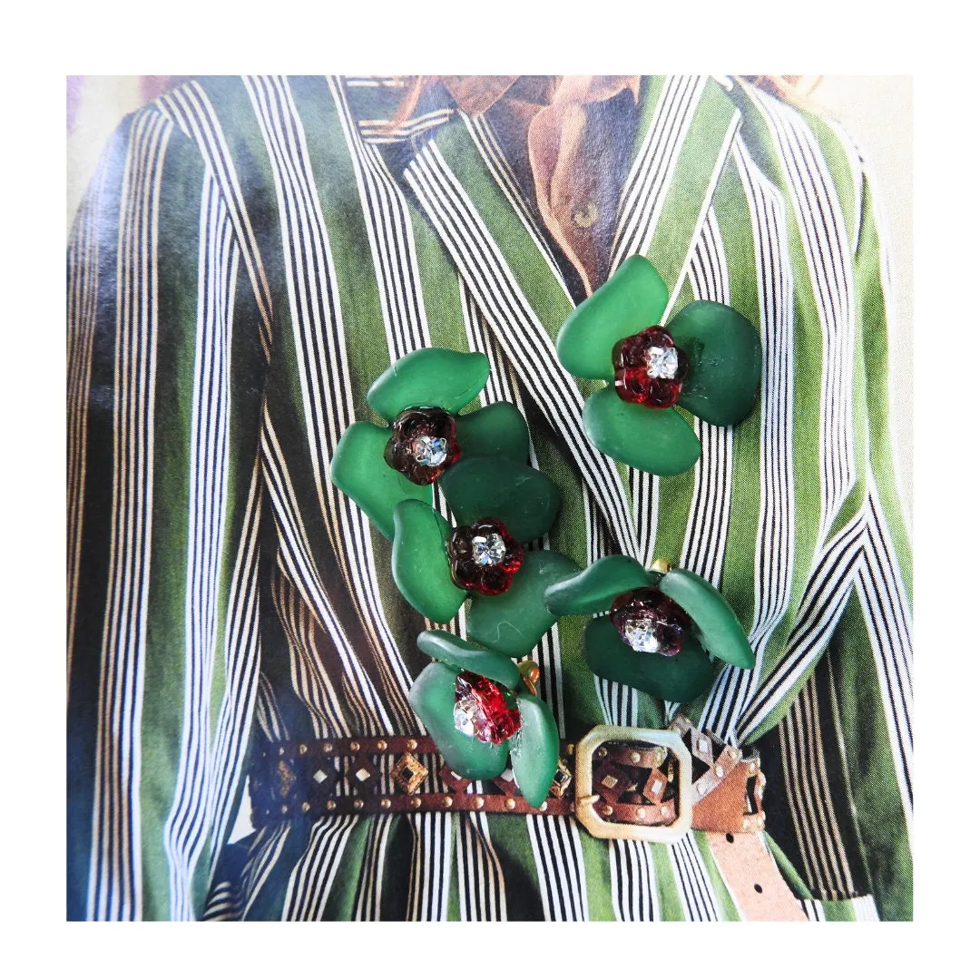 Green Flower-Shaped Buttons