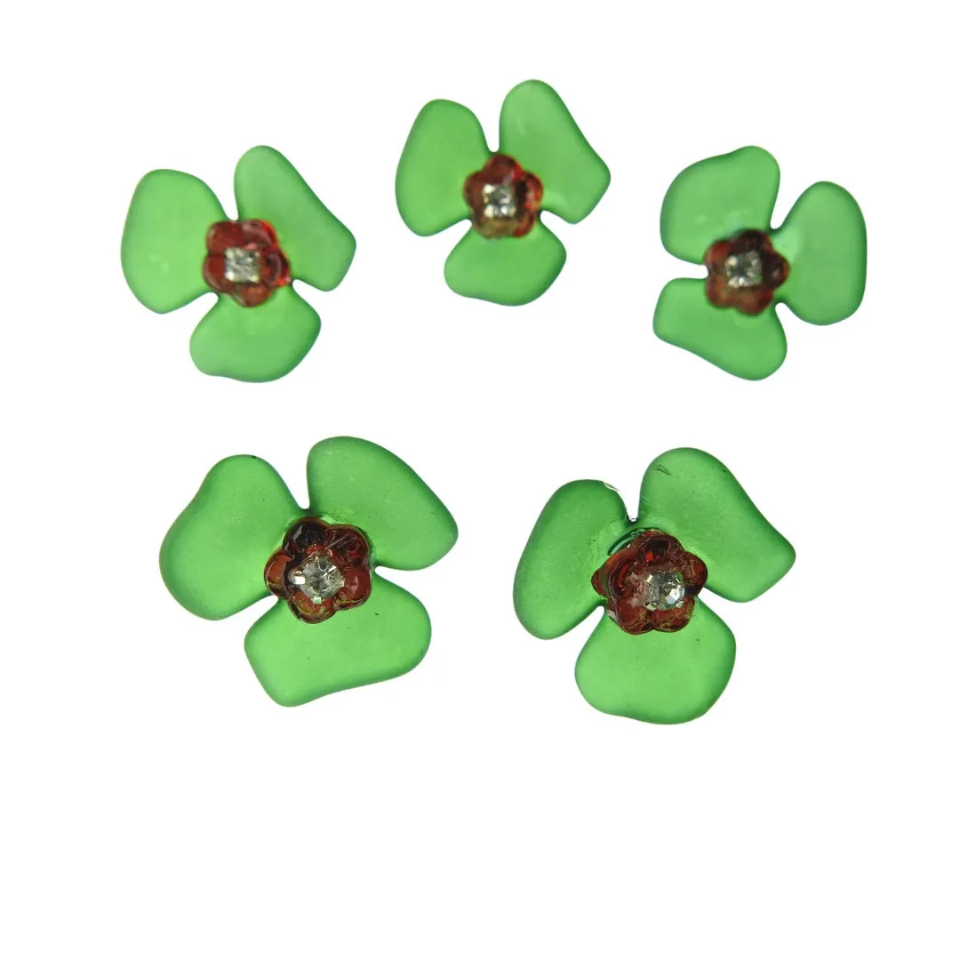 Green Flower-Shaped Buttons