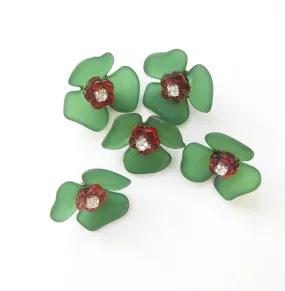 Green Flower-Shaped Buttons