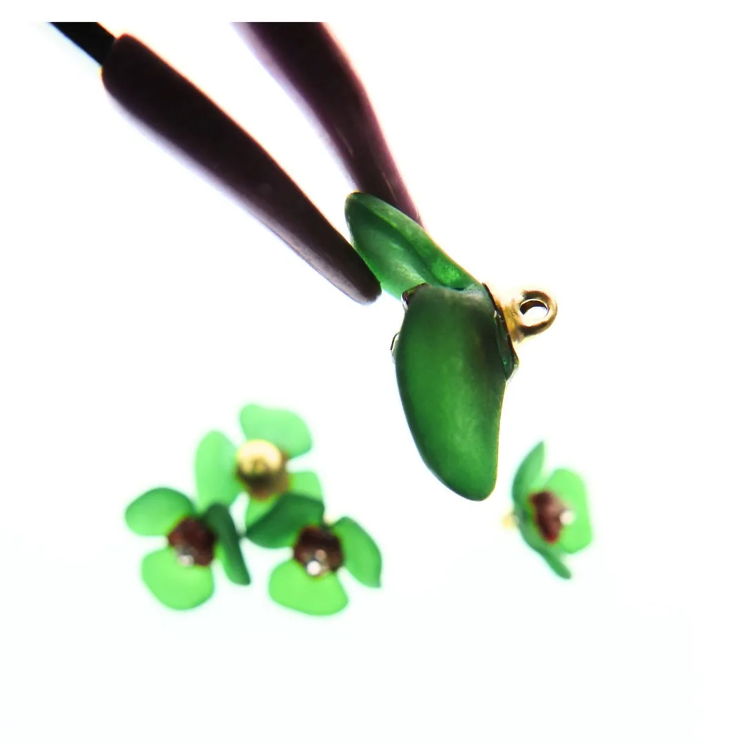 Green Flower-Shaped Buttons